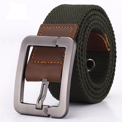 Pin Buckle Canvas Cowboy Knitted Striped Belt