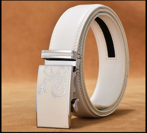 Automatic Buckle Leather Strap Belt